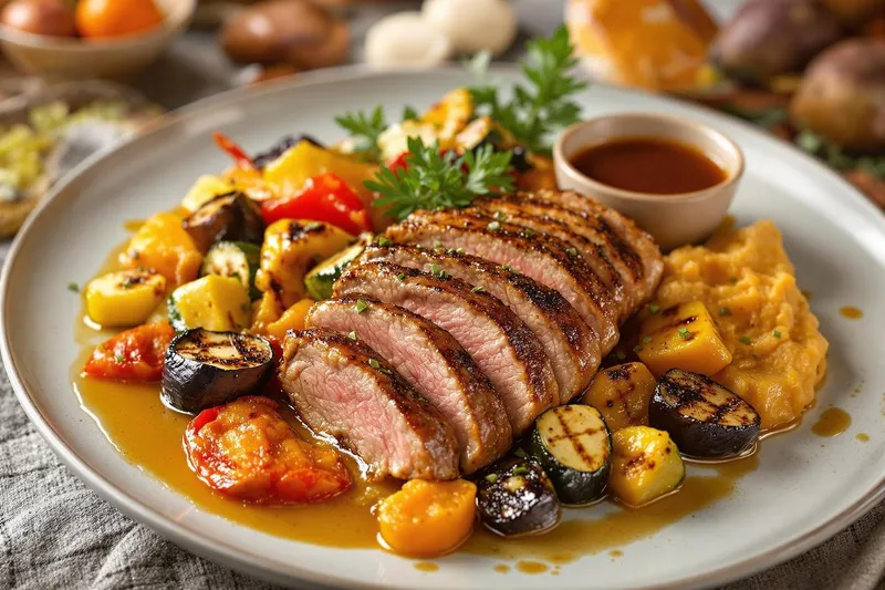 Accompagnement rôti de magret de canard au piment d'espelette