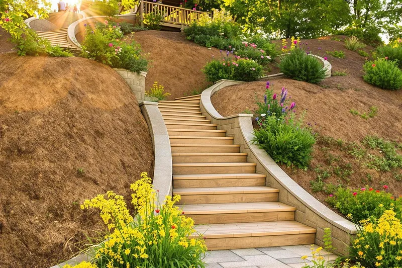 Construire un escalier dans une butte de terre : guide pratique