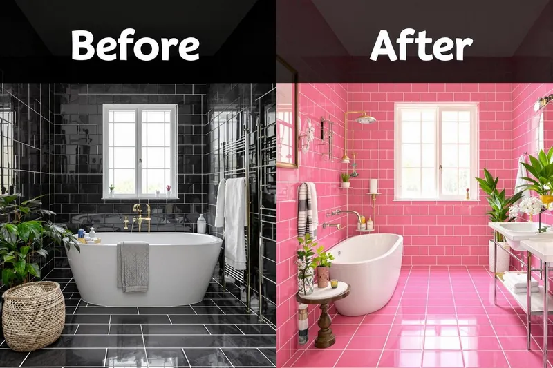 Relooker peindre carrelage salle de bain avant apres