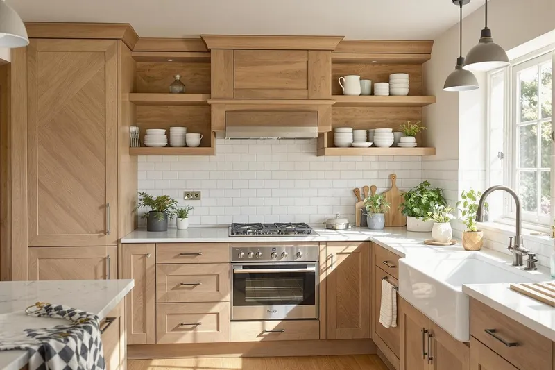 Relooker une cuisine rustique en chêne sans la peindre - Tuto